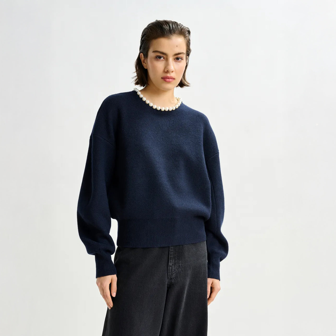 Inti Pullover With Beads - Navy