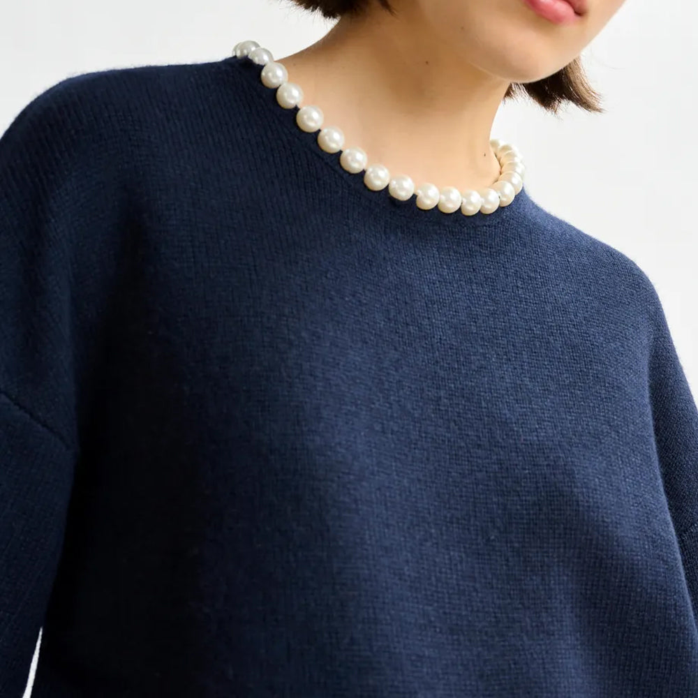 Inti Pullover With Beads - Navy