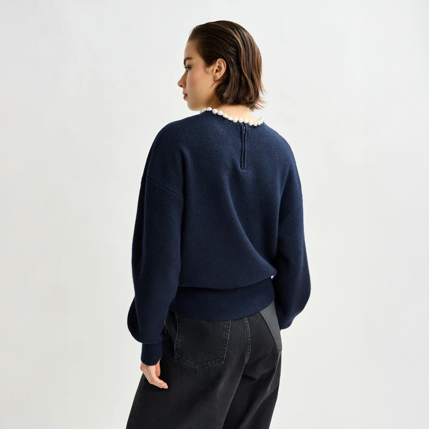Inti Pullover With Beads - Navy