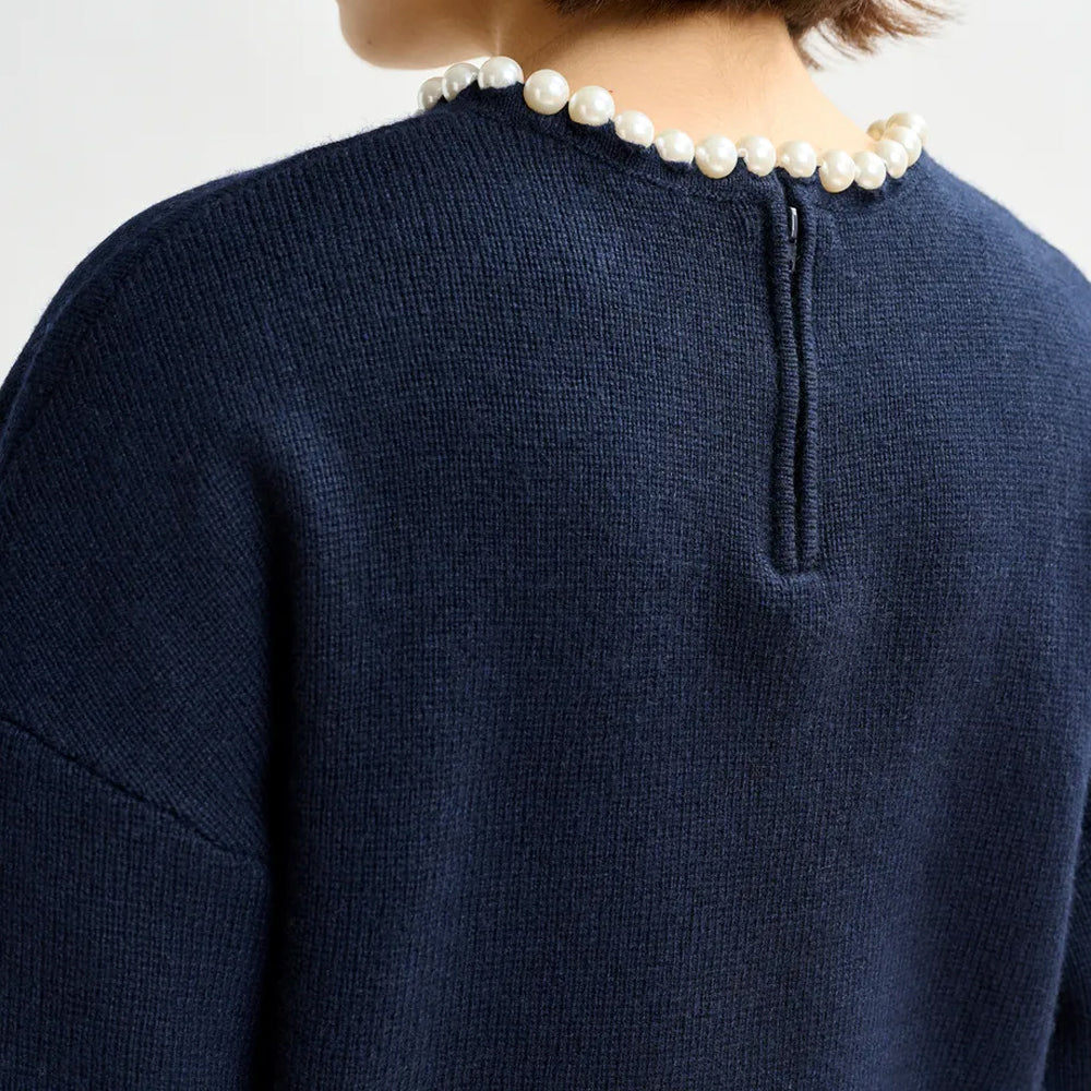 Inti Pullover With Beads - Navy