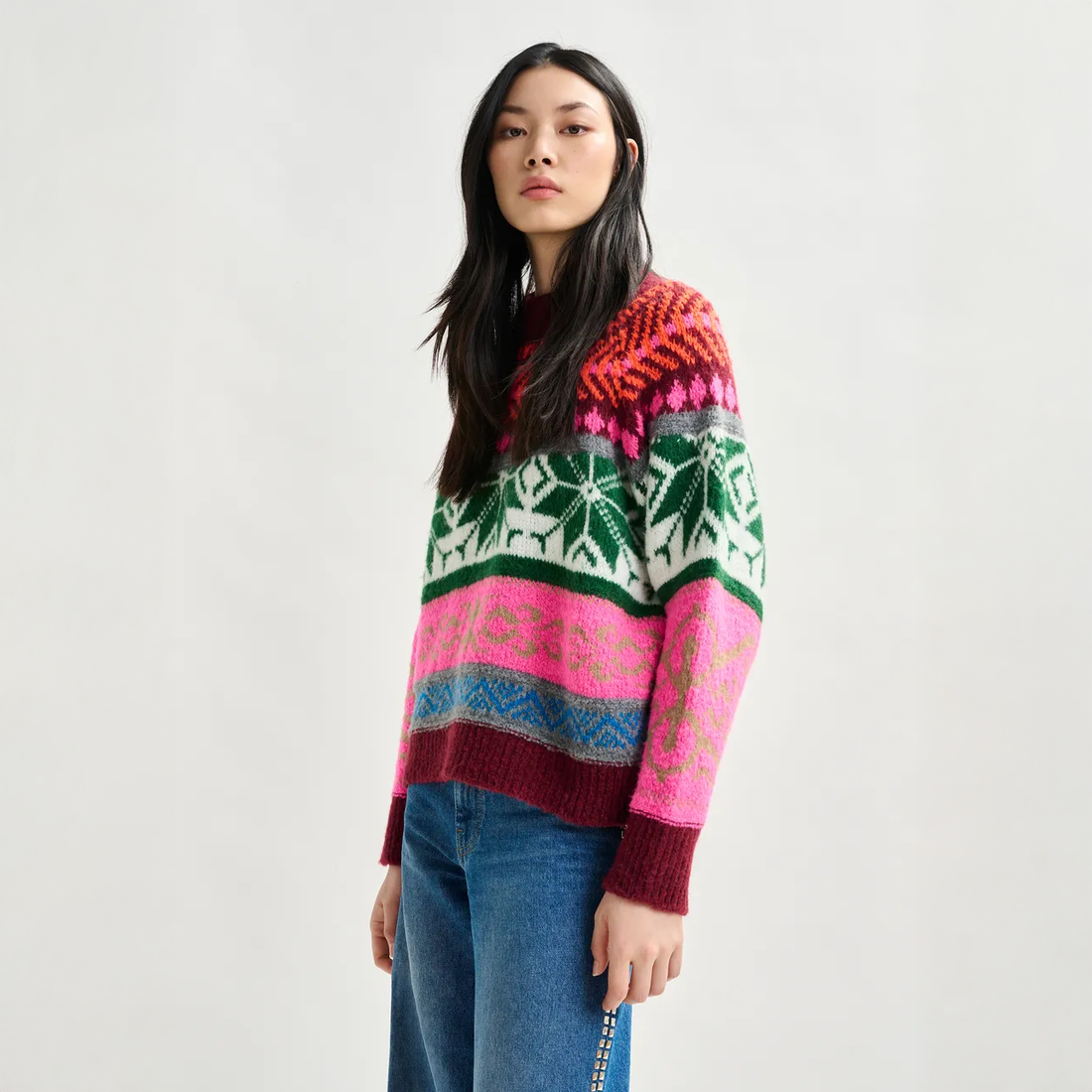 Irelando Jacqard Knit Pull - Off White