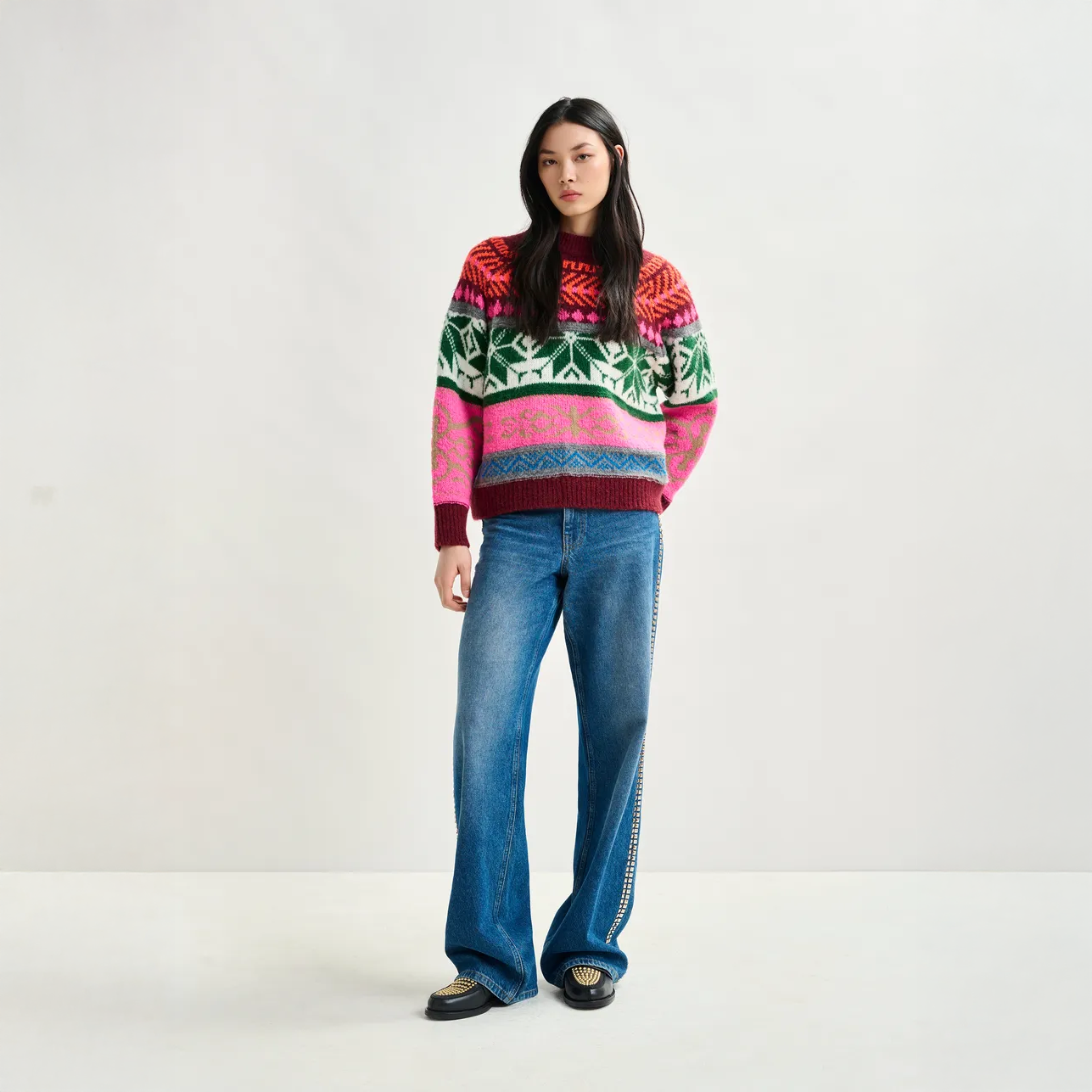 Irelando Jacqard Knit Pull - Off White