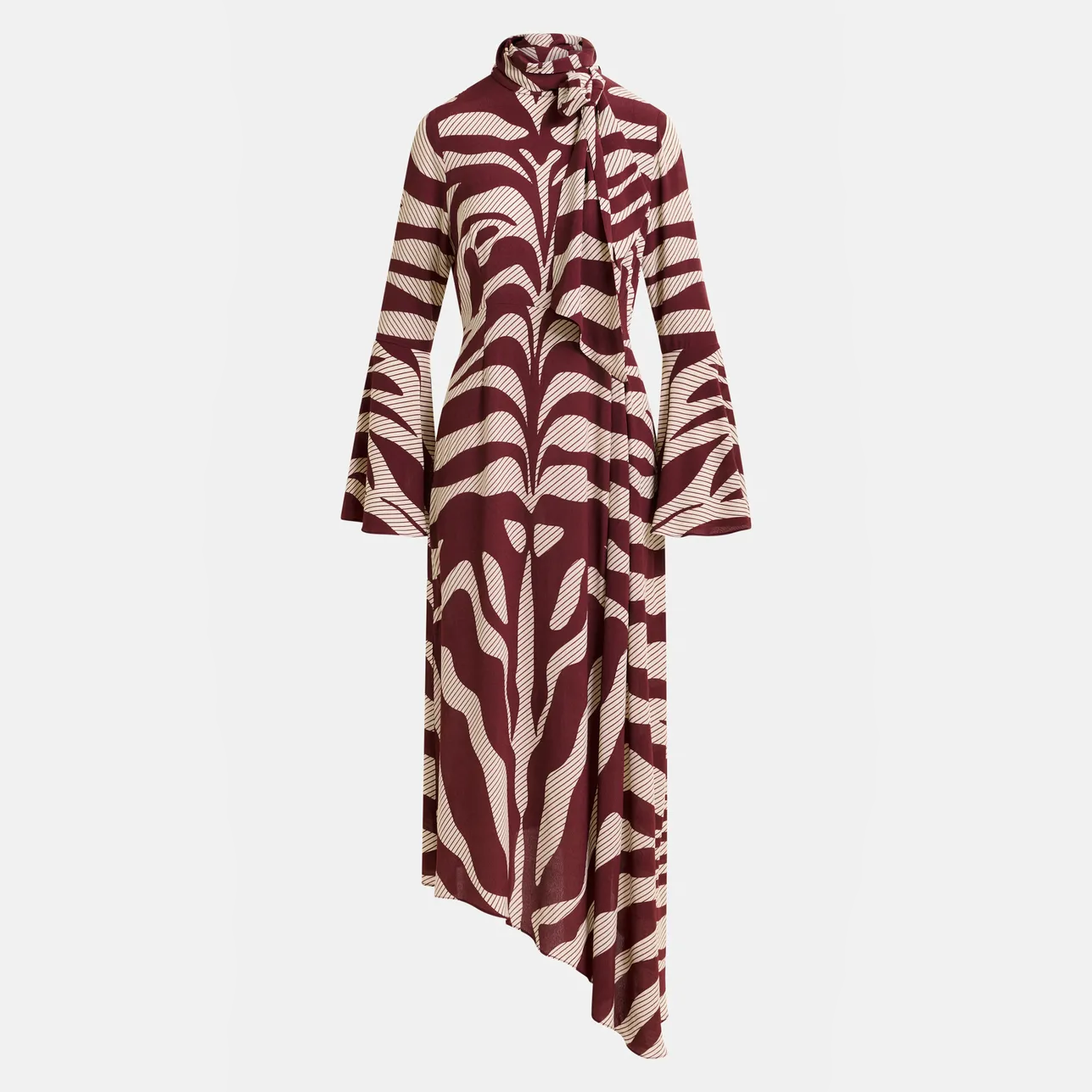 Istripe Asymmetric Dress - Off White