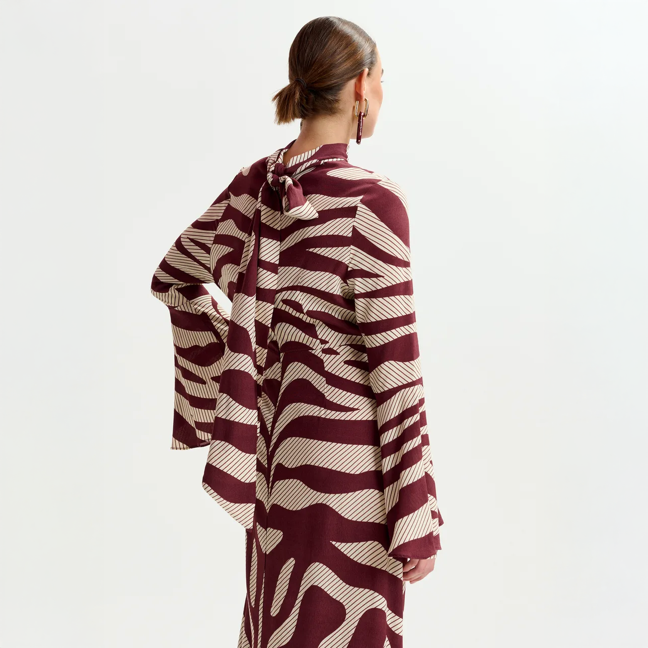 Istripe Asymmetric Dress - Off White
