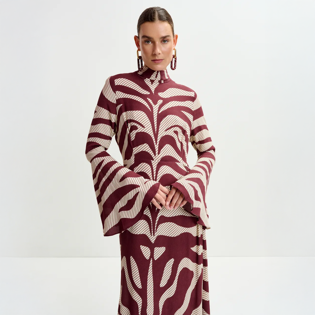 Istripe Asymmetric Dress - Off White