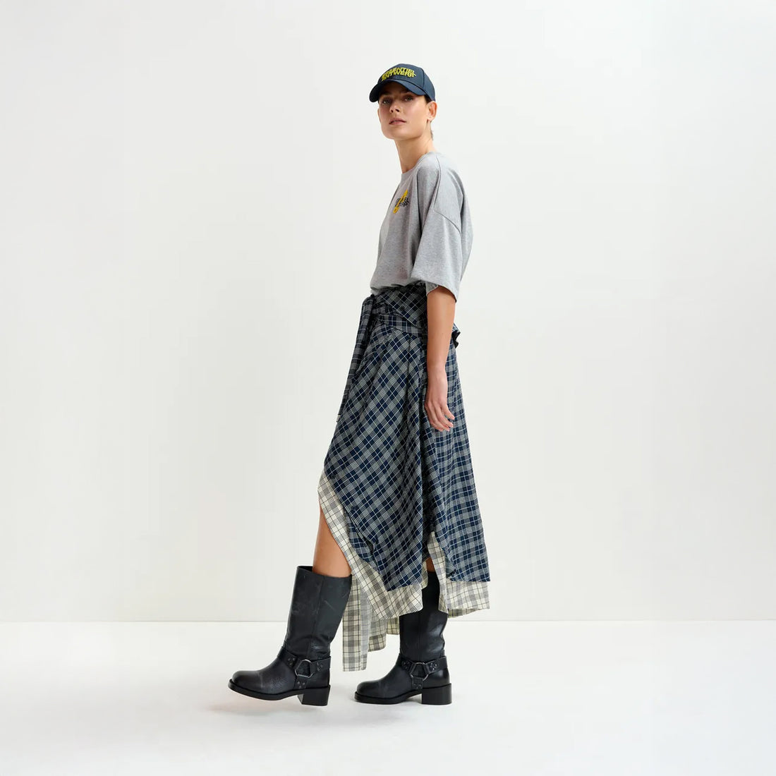 Ixchel Contrast Skirt - Navy