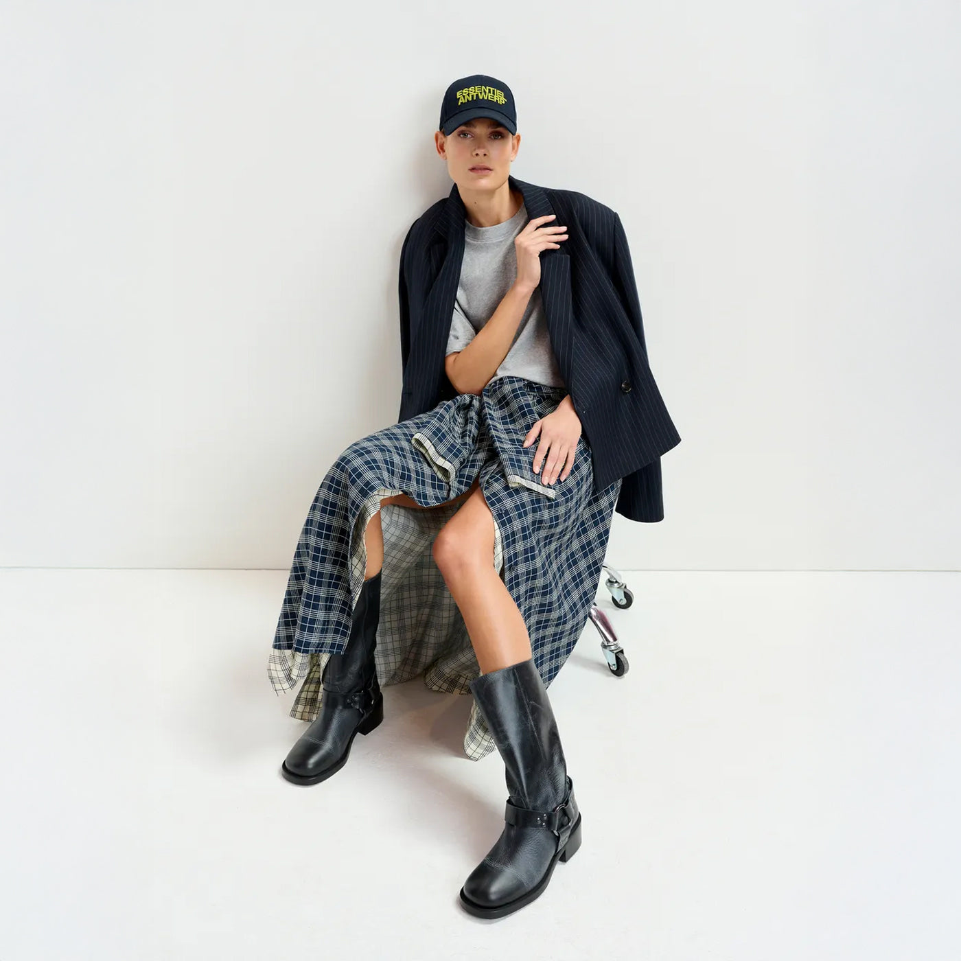 Ixchel Contrast Skirt - Navy