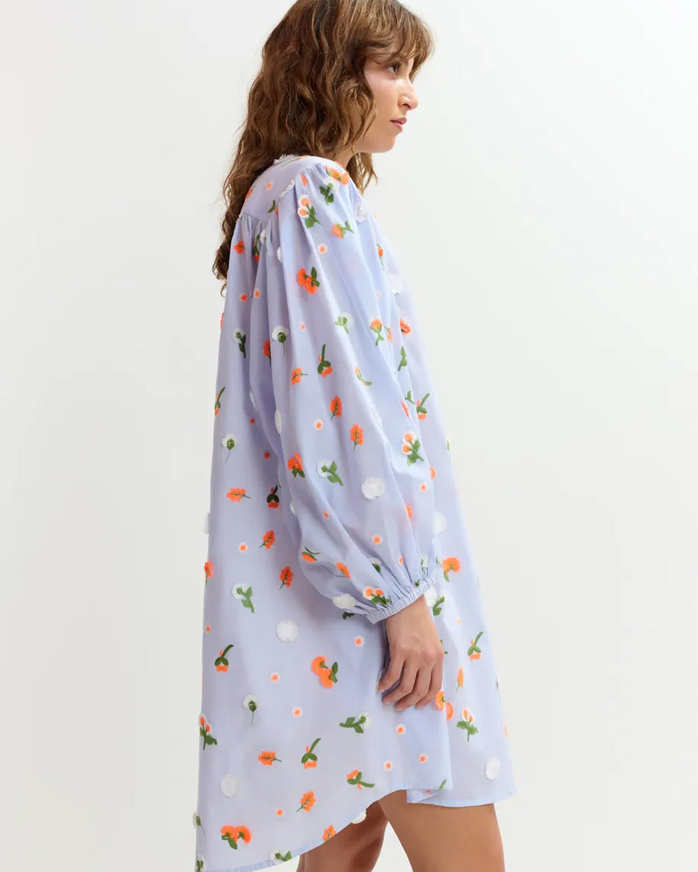 Jalen Embroidered Midi Dress - Nile Blue