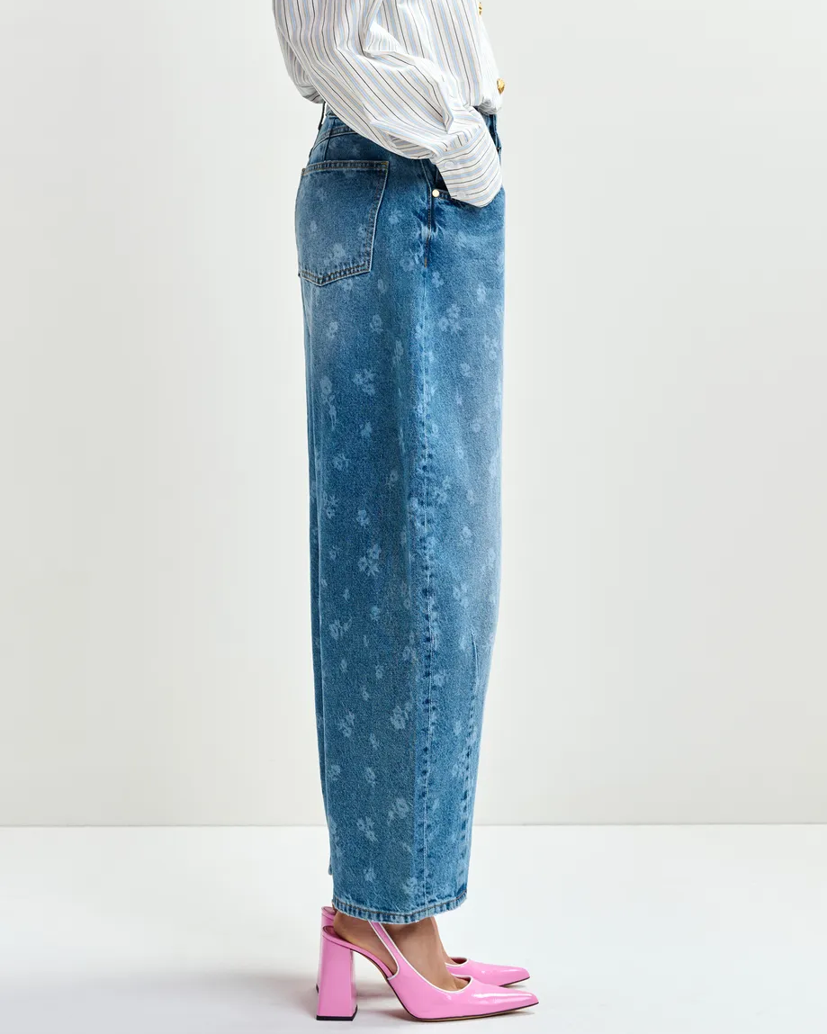 Jo1 Barrel Leg Jeans - Quiet Pool