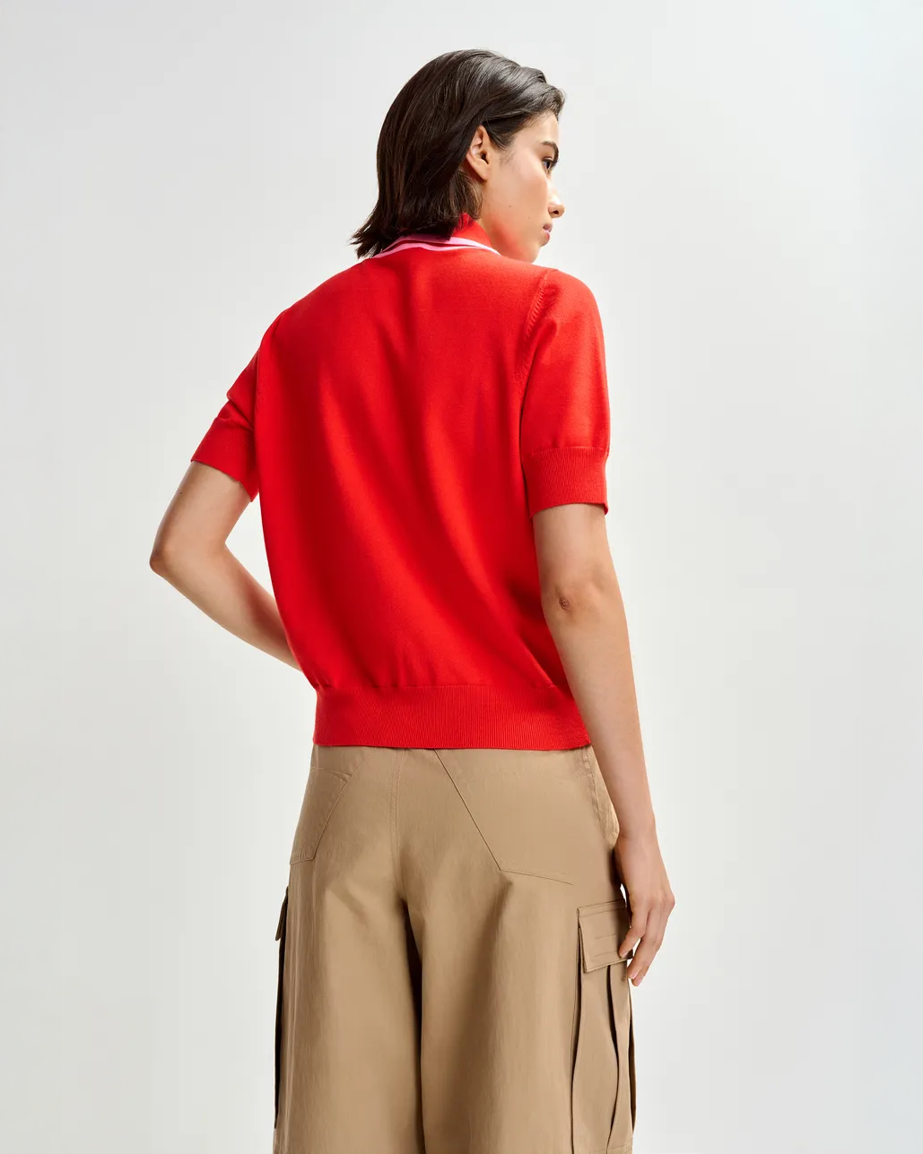 Jonda Contrast Colour Polo - Orange Brulee