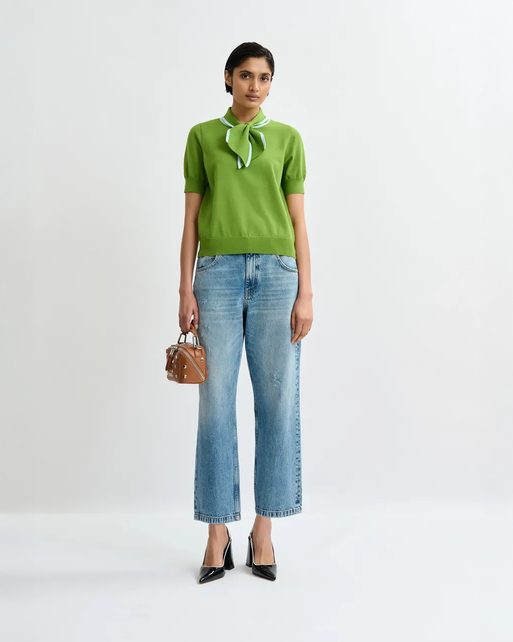 Jonda Contrast Colour Polo - Spirulina Green