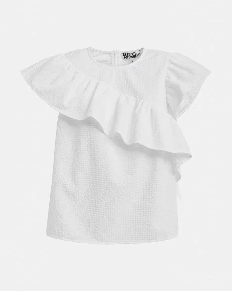 Joojoo Ruffle Top - White
