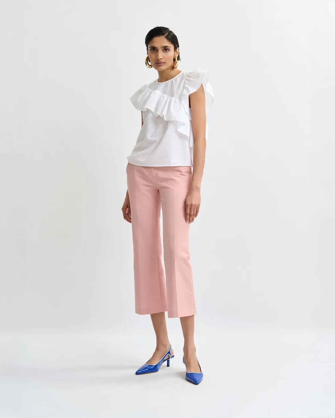 Joojoo Ruffle Top - White