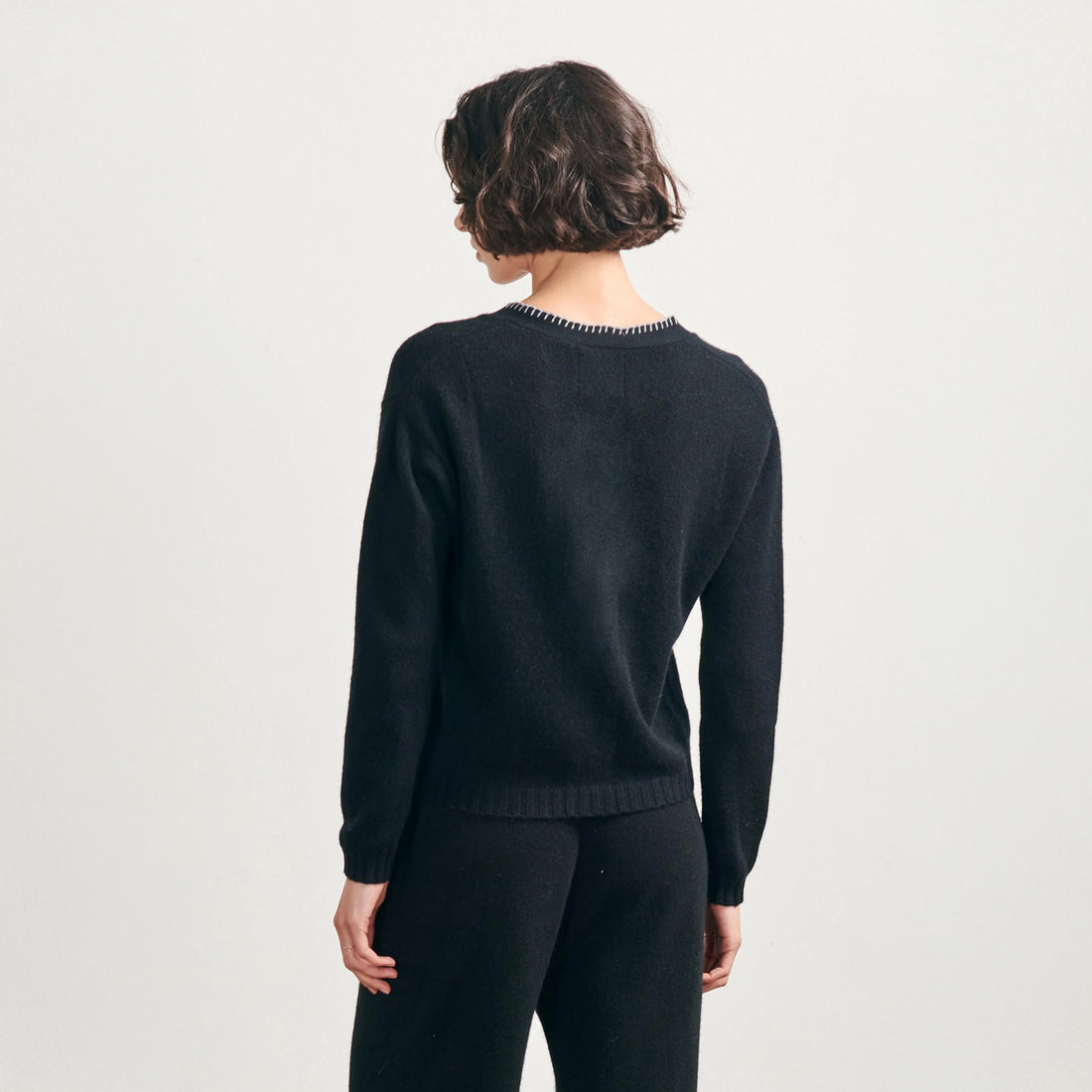 Blanket Stitch Collar - Black/Mid Grey