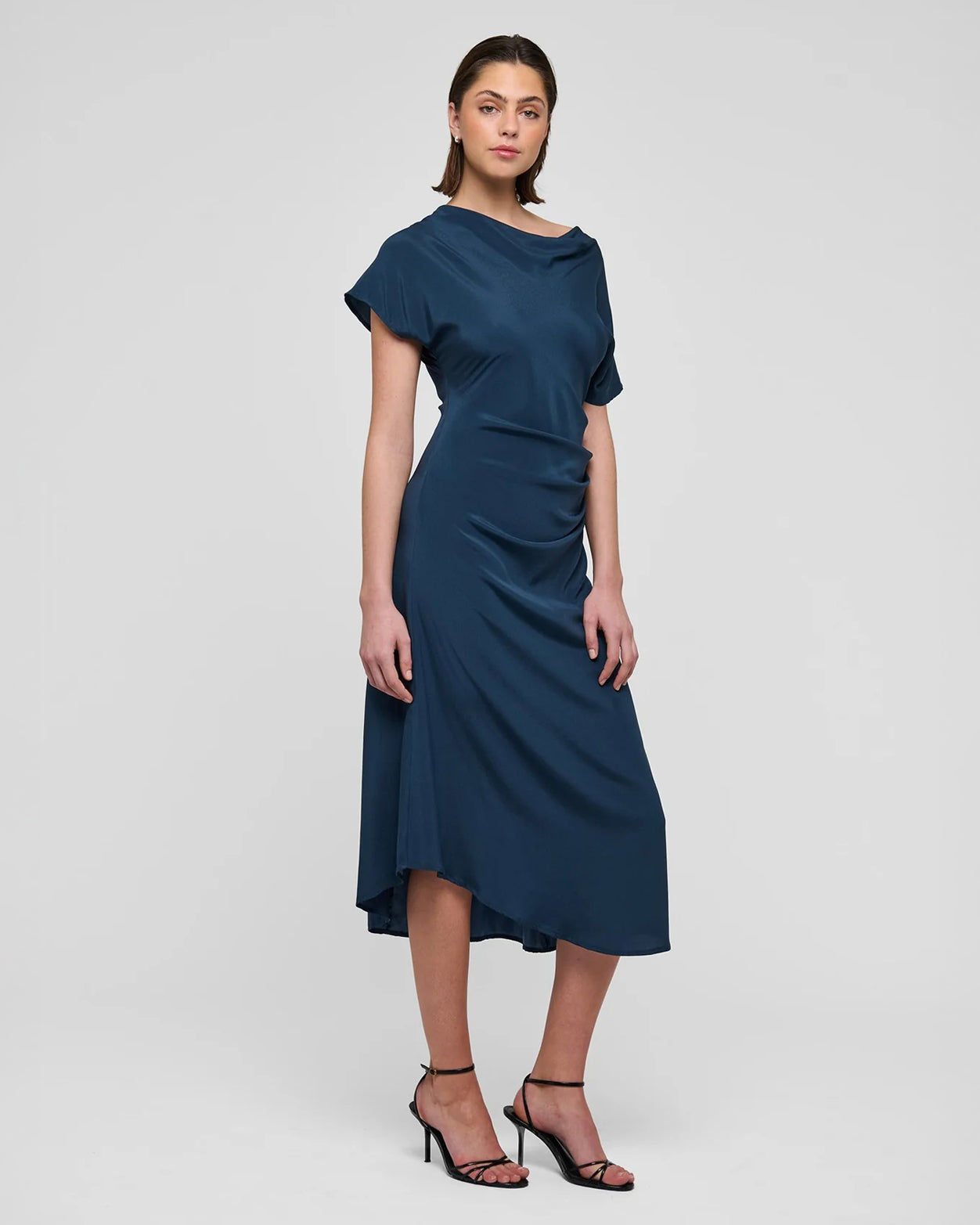 Jacinta Dress With Pleat Detail - Space