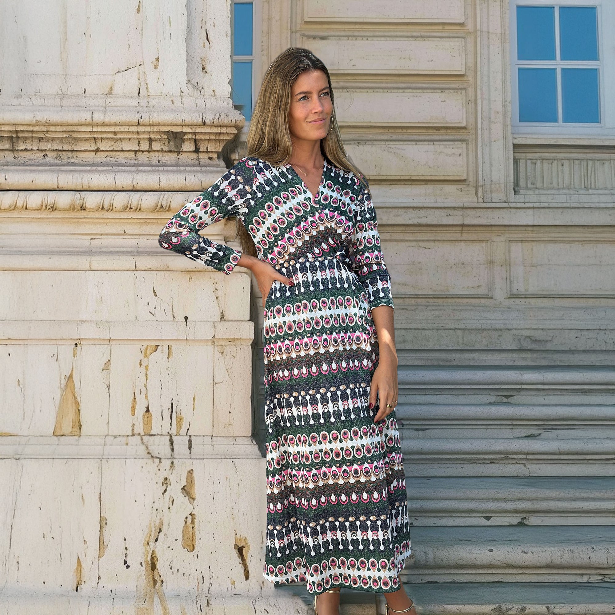 Jersey Geo Dress - Green