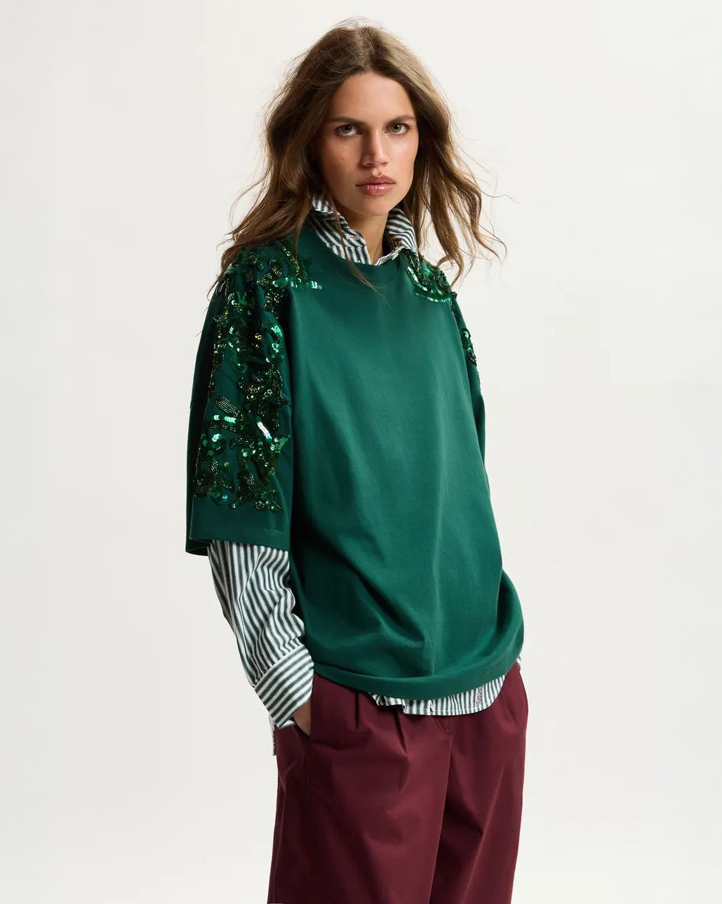 Kangoo Embroidered T-Shirt - Bottle Green