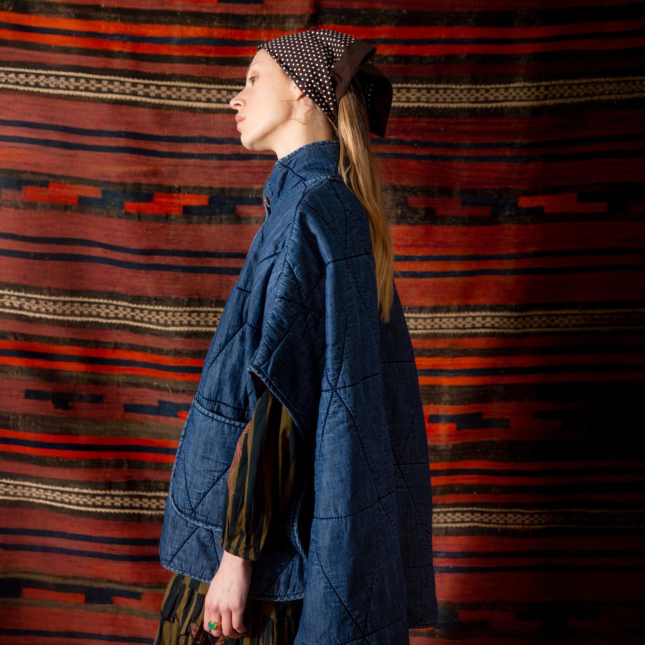 Kiki Quilted Cape - Denim