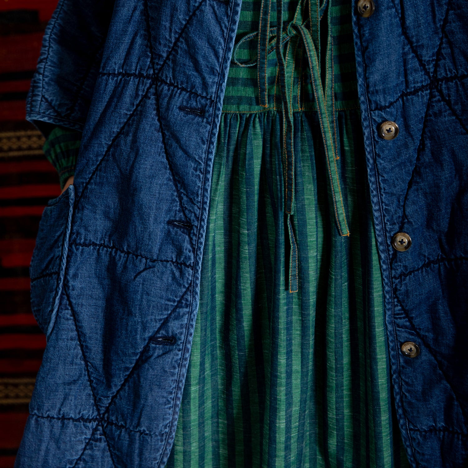 Kiki Quilted Cape - Denim