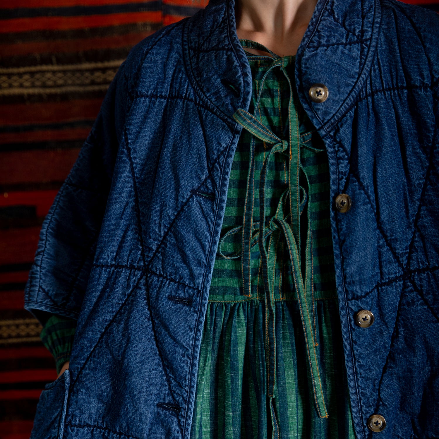 Kiki Quilted Cape - Denim