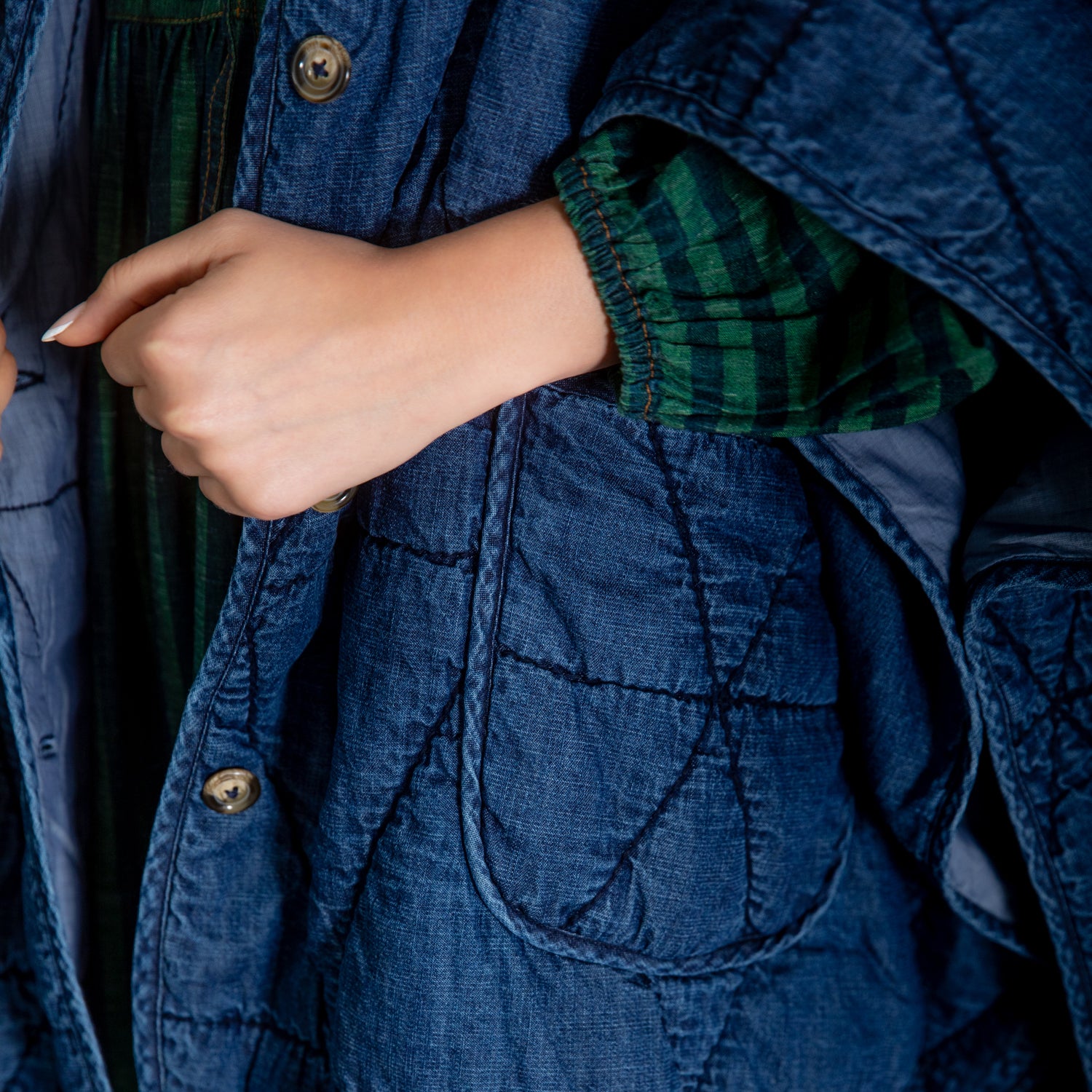 Kiki Quilted Cape - Denim