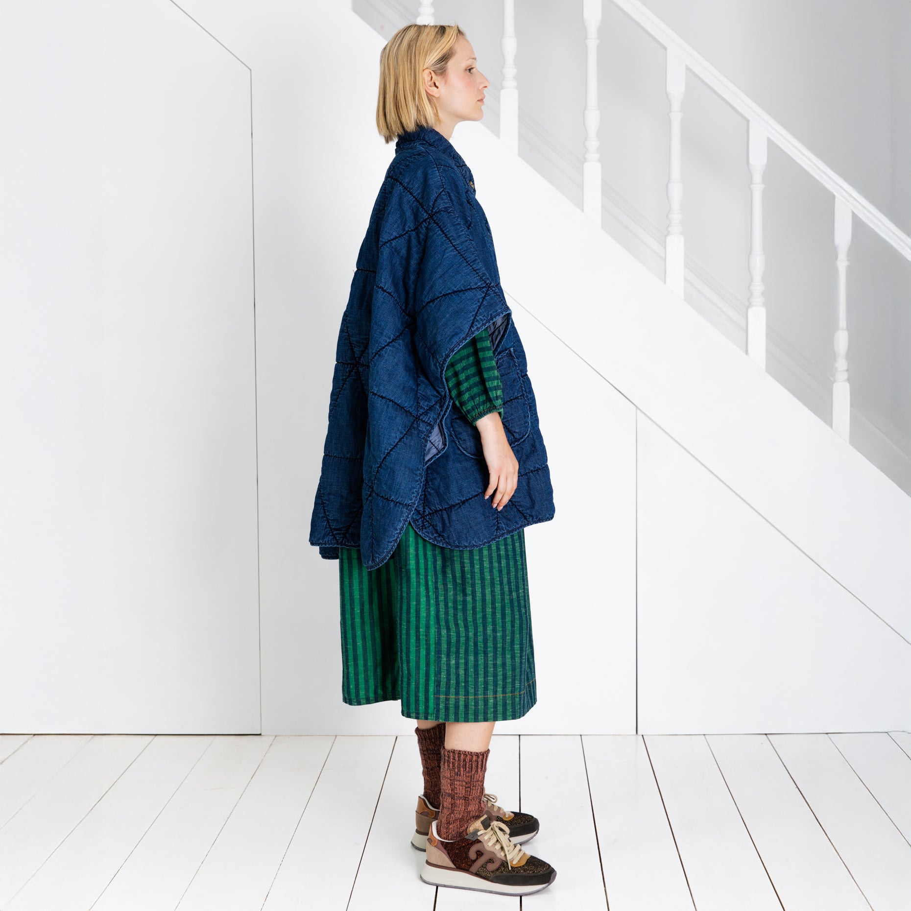 Kiki Quilted Cape - Denim