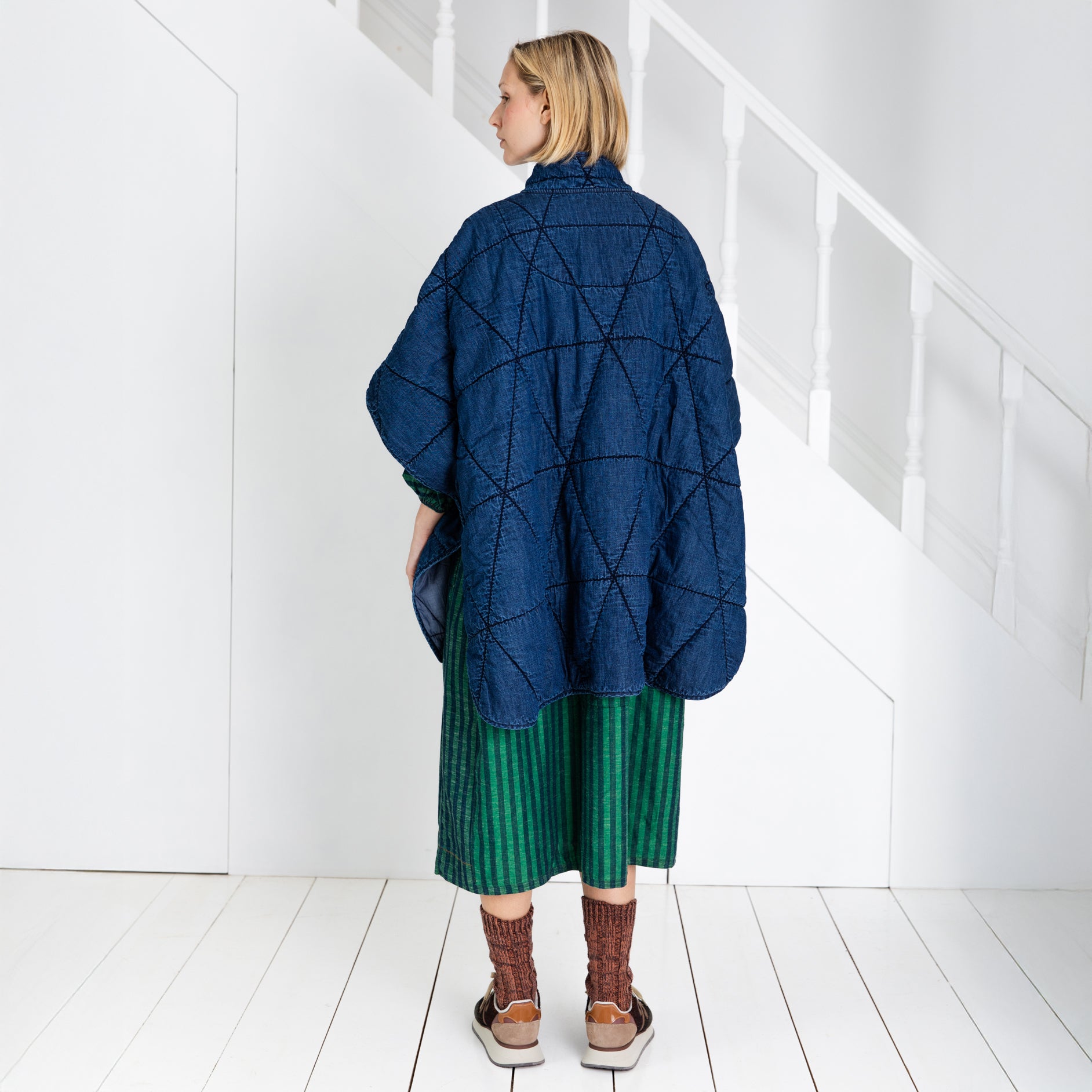 Kiki Quilted Cape - Denim