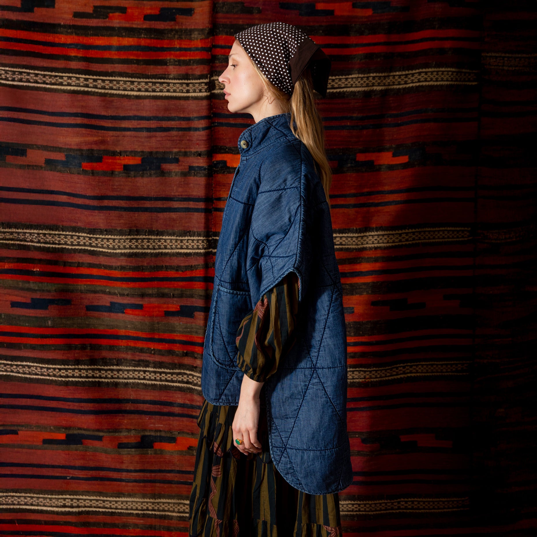 Kiki Quilted Cape - Denim