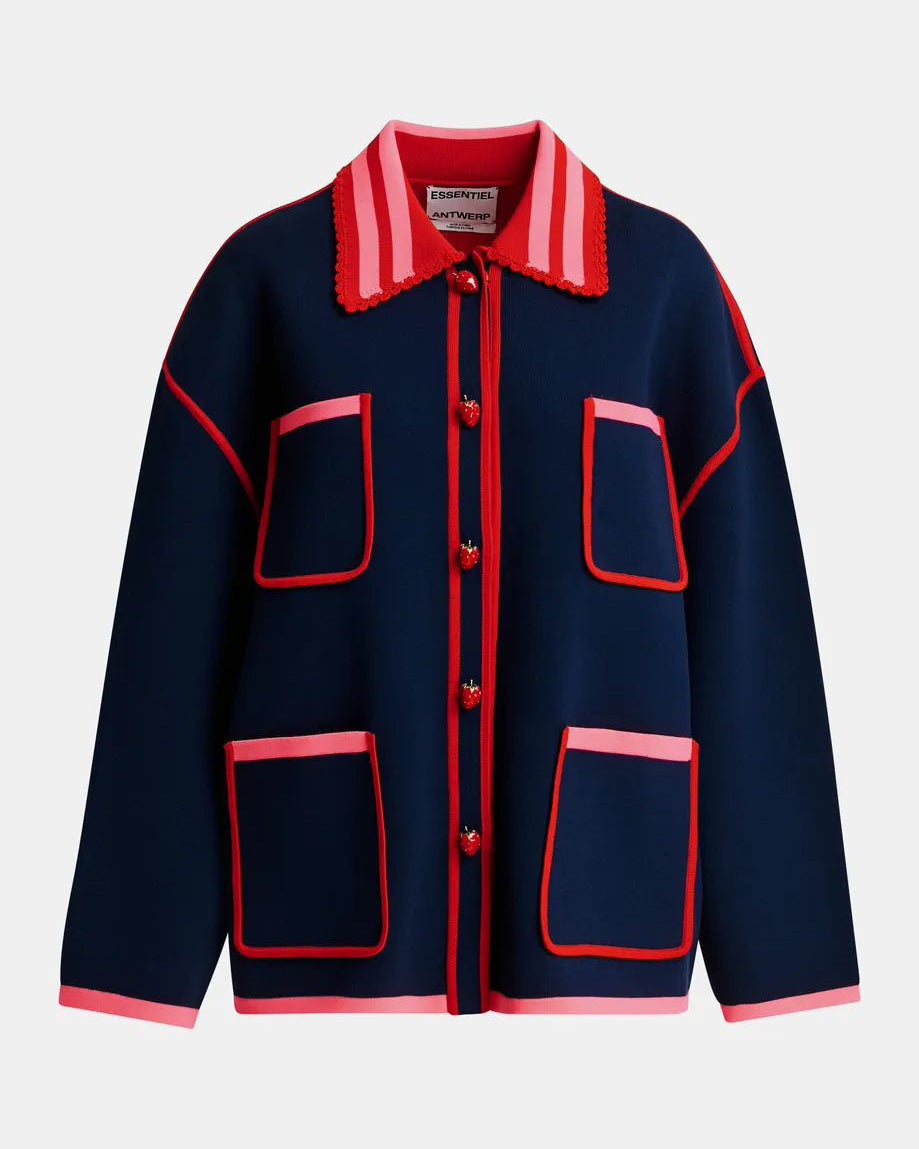 Kokorico Knitted Cardigan - Navy