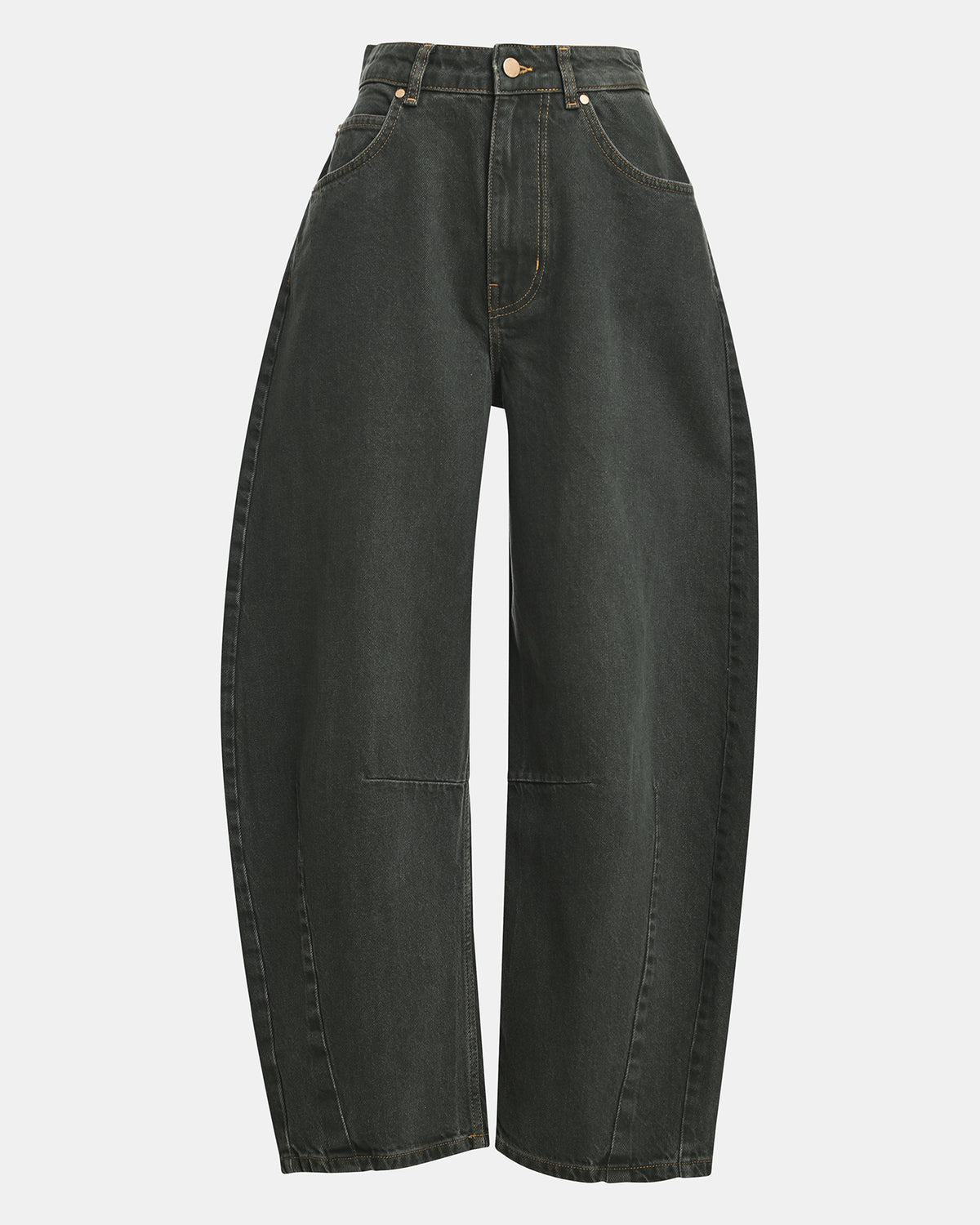 Kokos Colour Denim Barrel Leg - Dusty Green