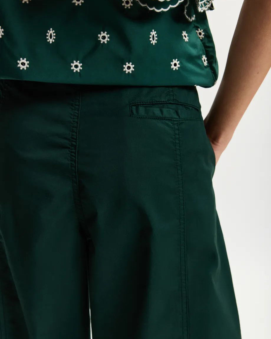 Kurry Barrel Leg Trousers - Bottle Green