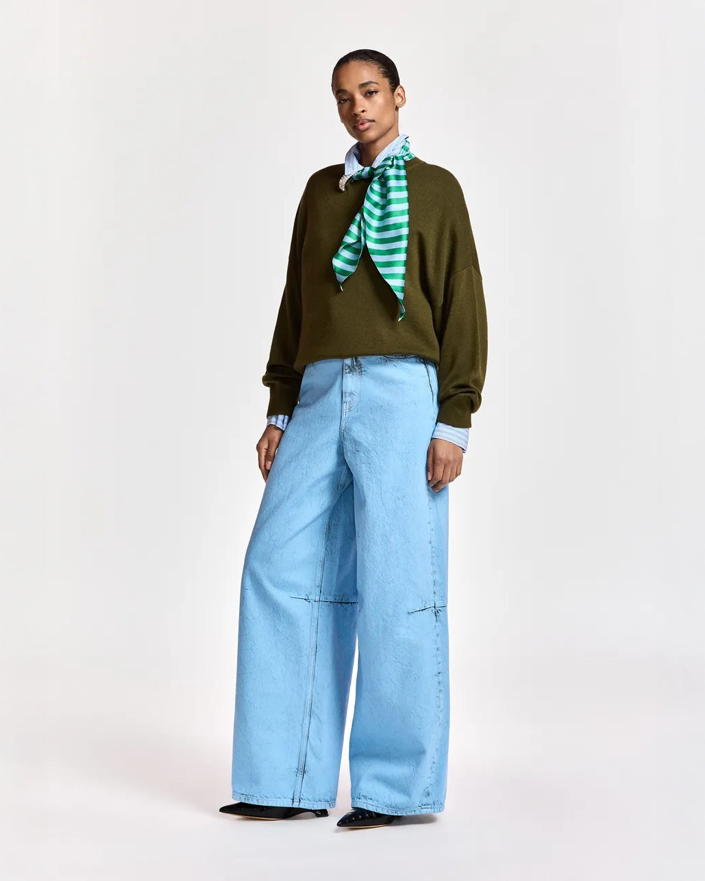 Kurtis Pullover With Scarf - Khaki Mission