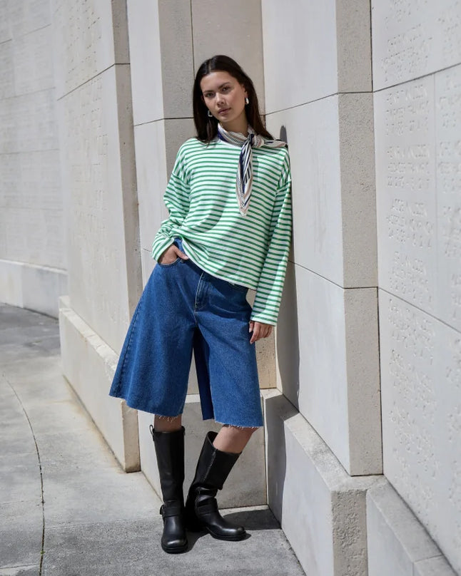 Kaddi Bermuda Shorts - Mid Blue Denim