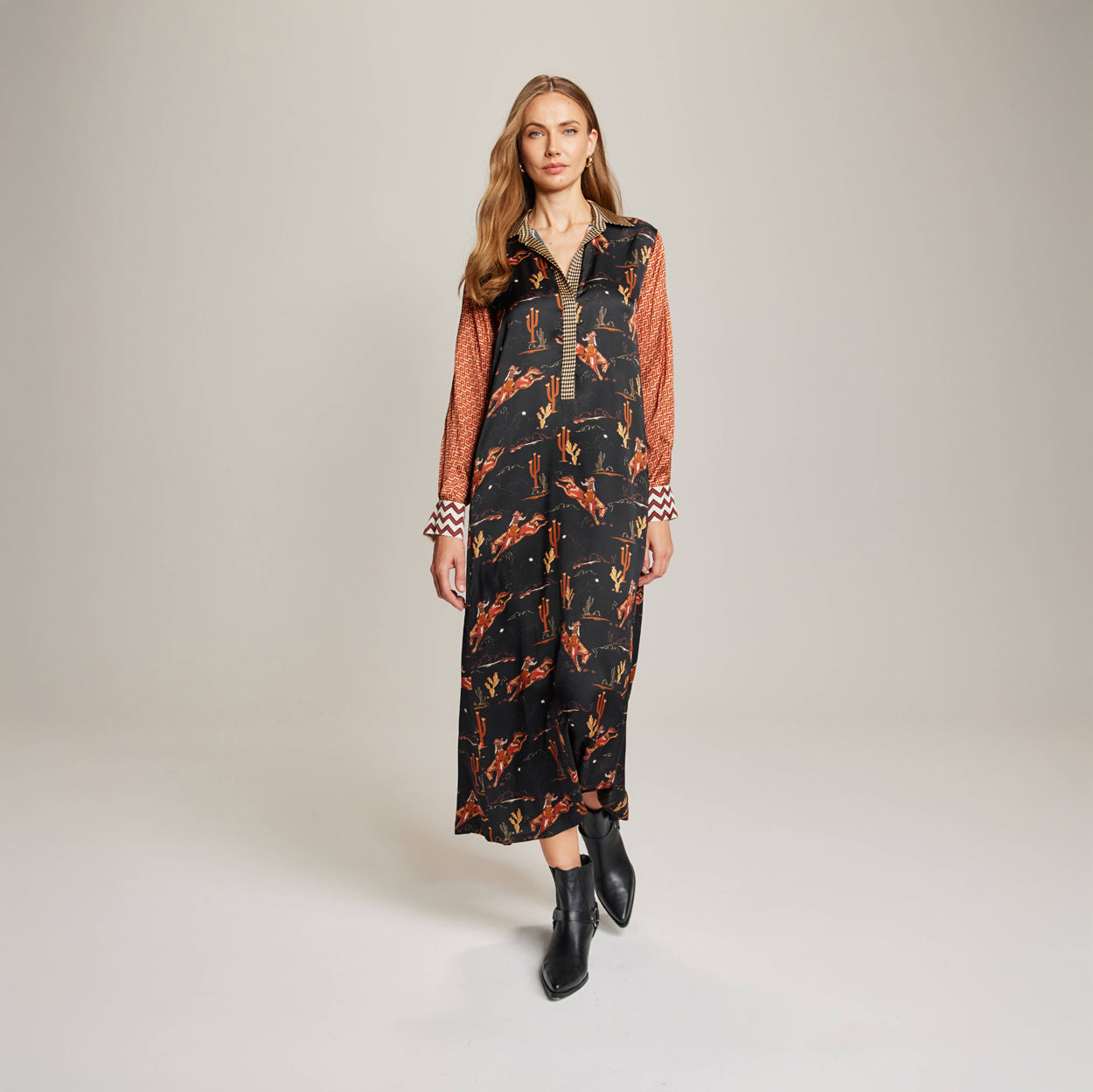 Kennedy Placket Maxi Dress - Rodeo
