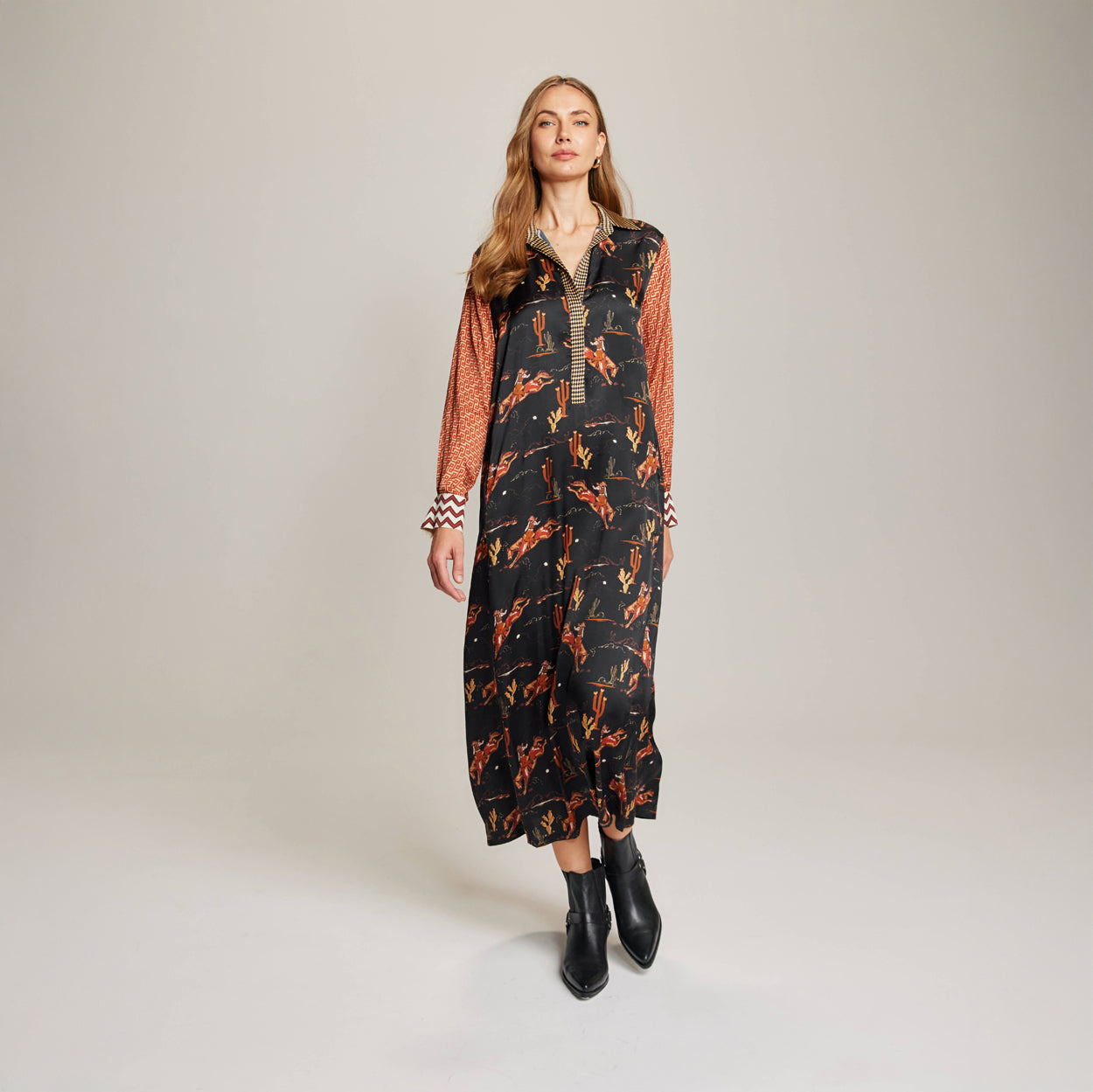 Kennedy Placket Maxi Dress - Rodeo