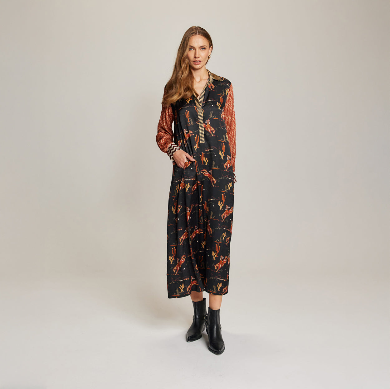 Kennedy Placket Maxi Dress - Rodeo