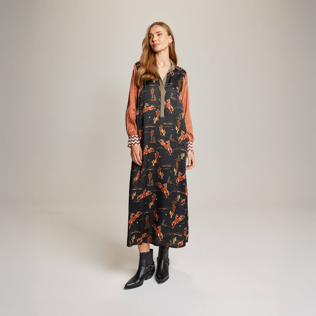 Kennedy Placket Maxi Dress - Rodeo