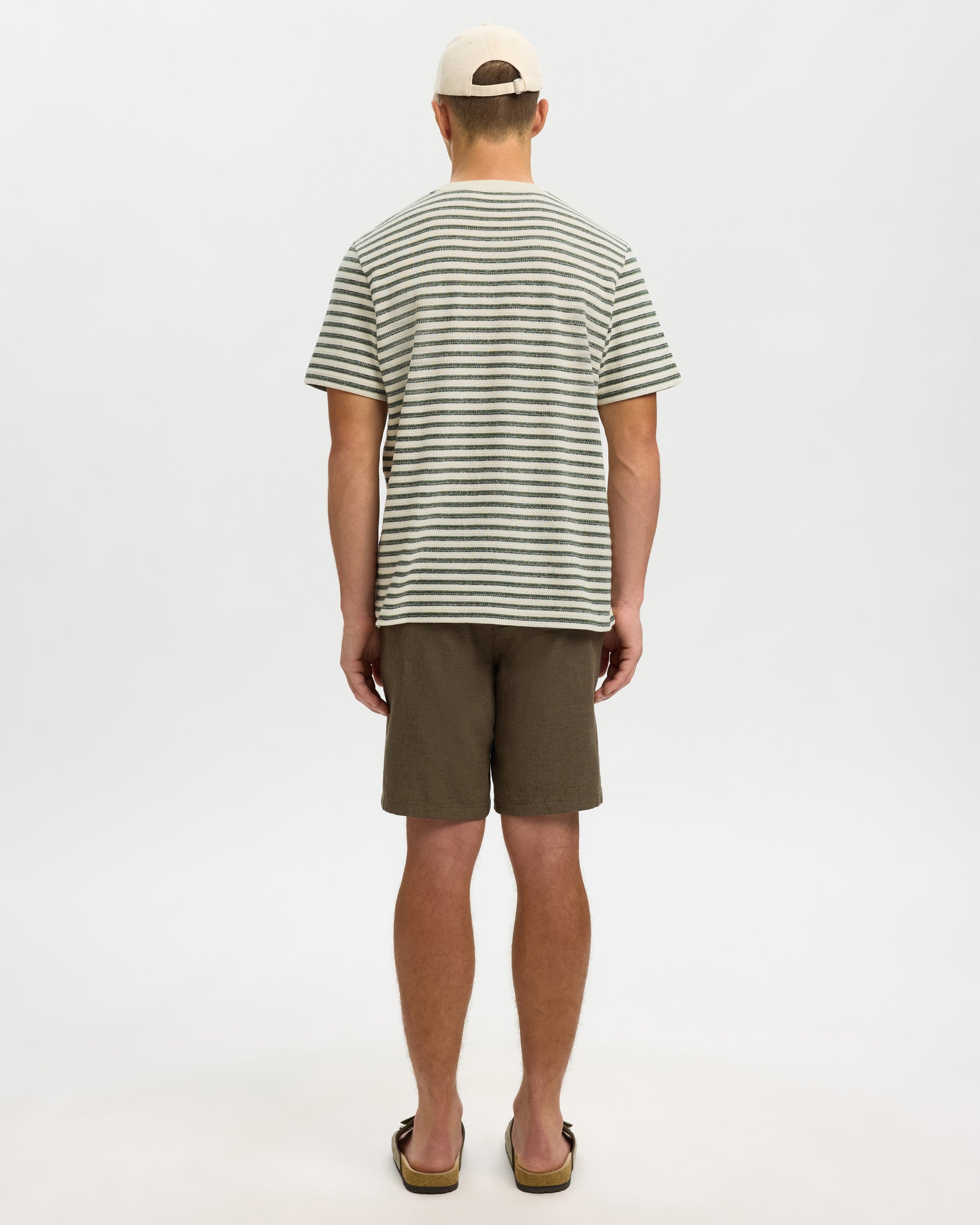 Kevin Stripe Short Sleeve O-Neck Tee - Egret