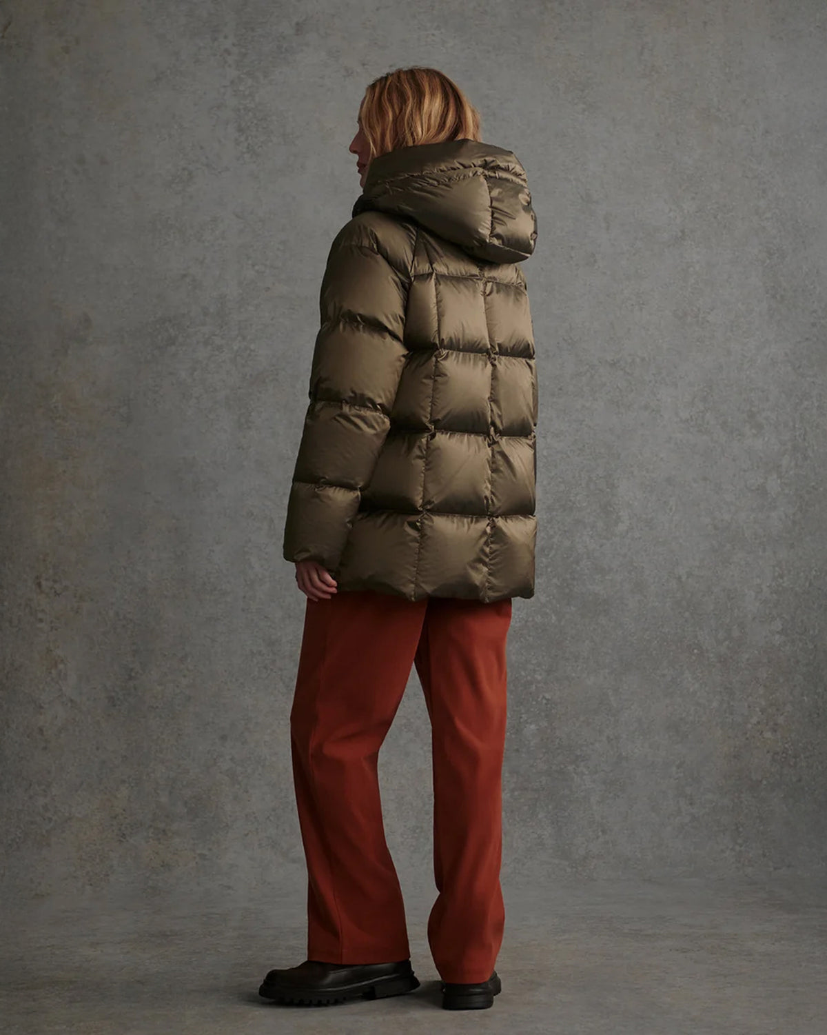 Latimer Down Wrap Puffer - Metallic Olive
