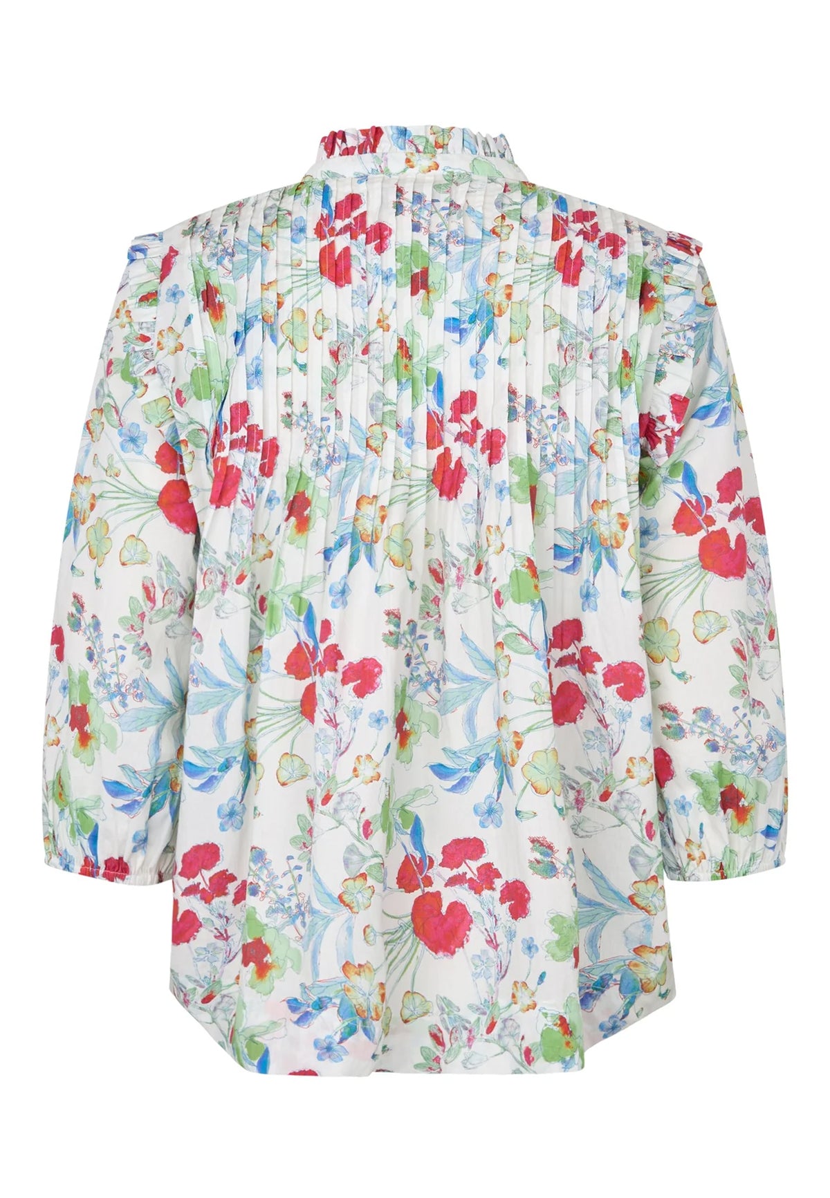 Line Blouse With Ruffles - Fleurette Leche