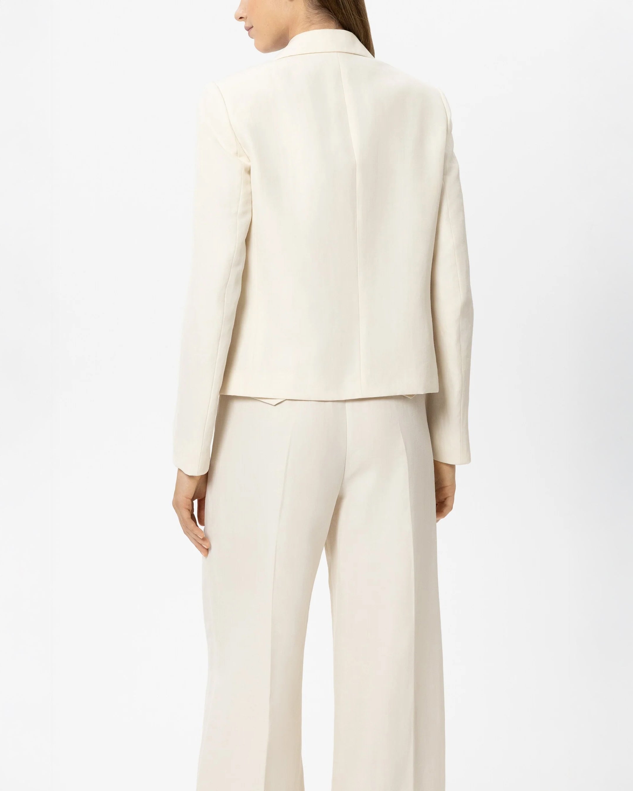 Linen Blend Blazer - Milk