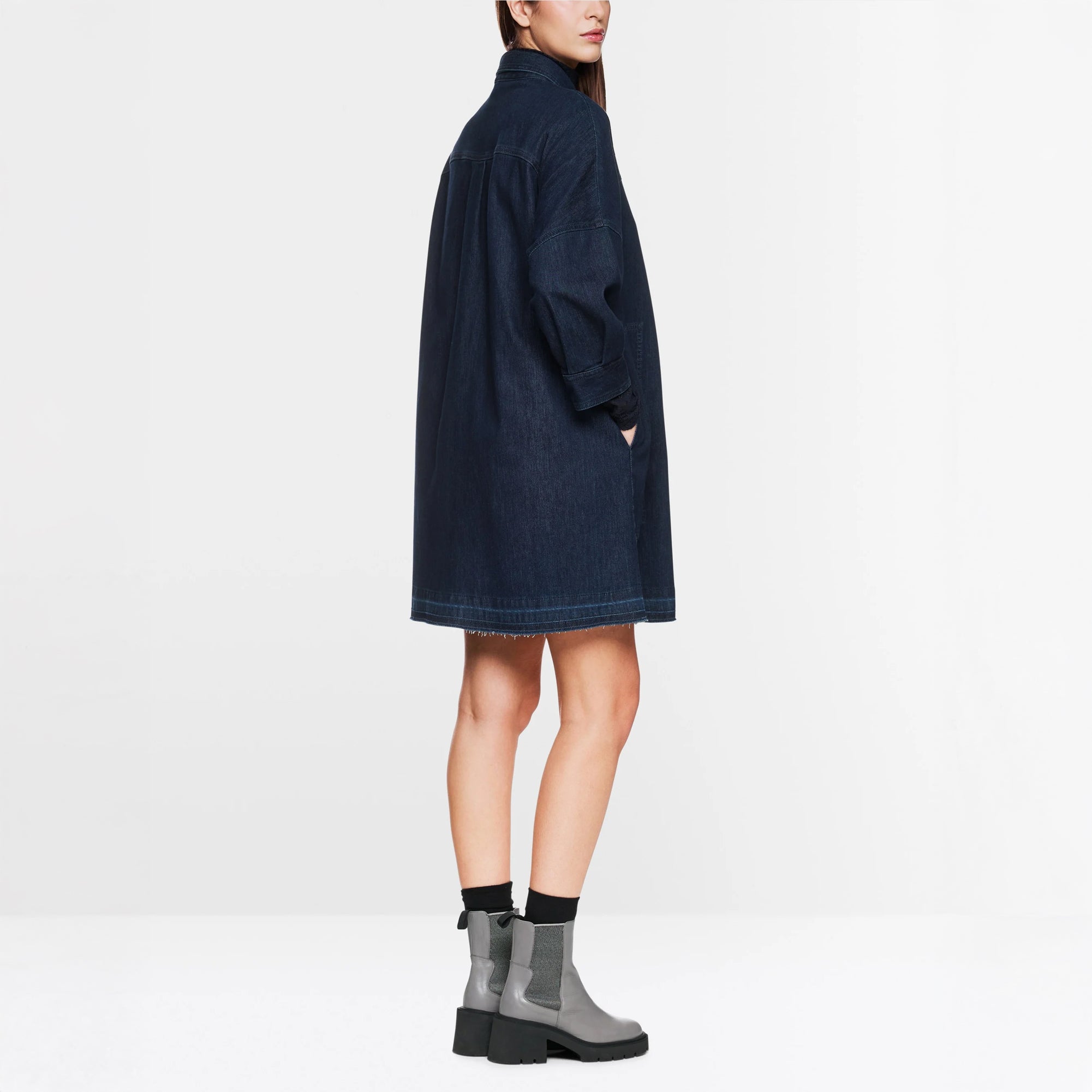 Long Denim Dress/Shirt - Vintage Indigo
