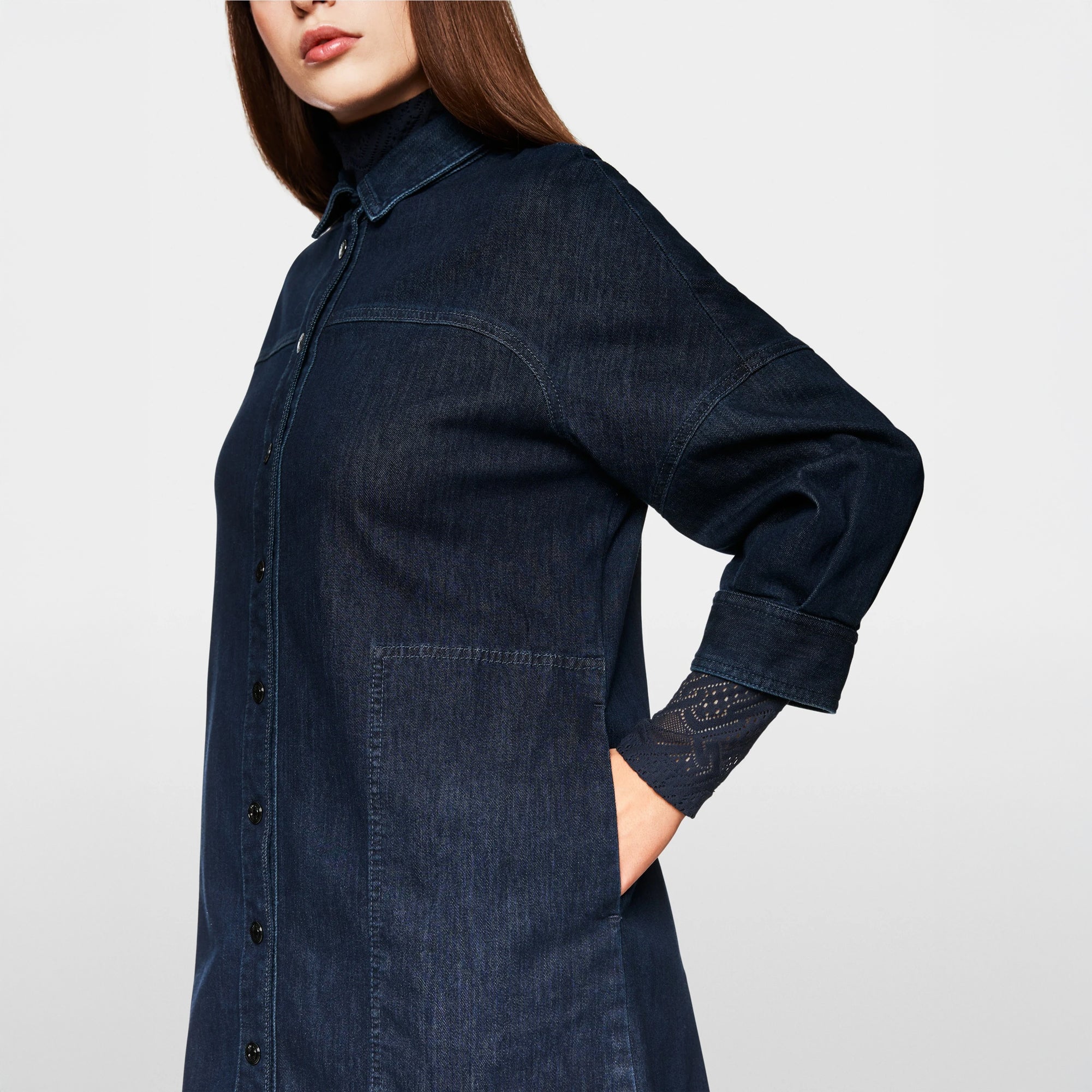 Long Denim Dress/Shirt - Vintage Indigo