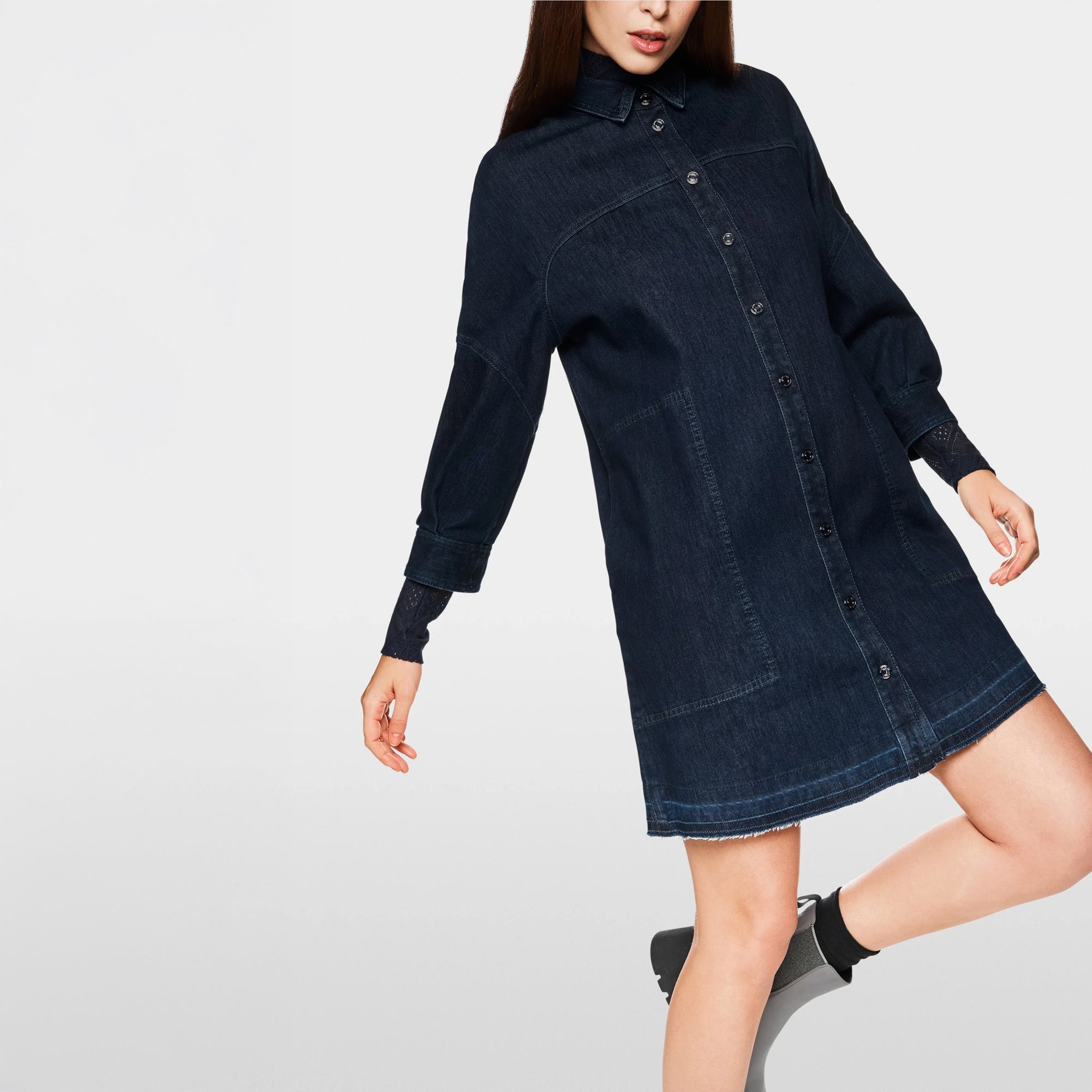 Long Denim Dress/Shirt - Vintage Indigo