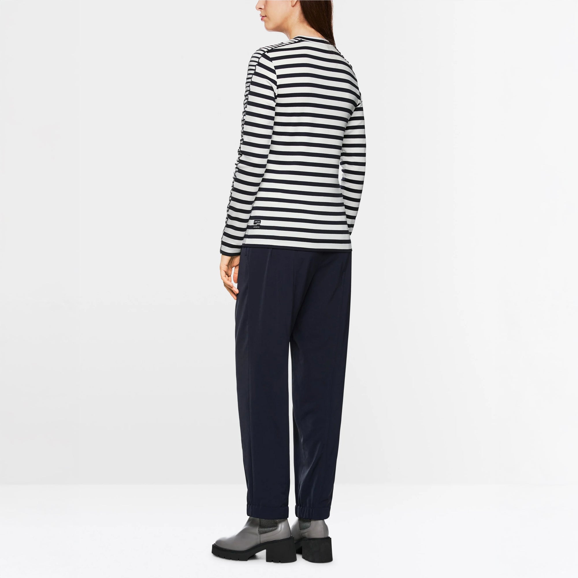 Long Sleeved Stripe T-Shirt - Navy