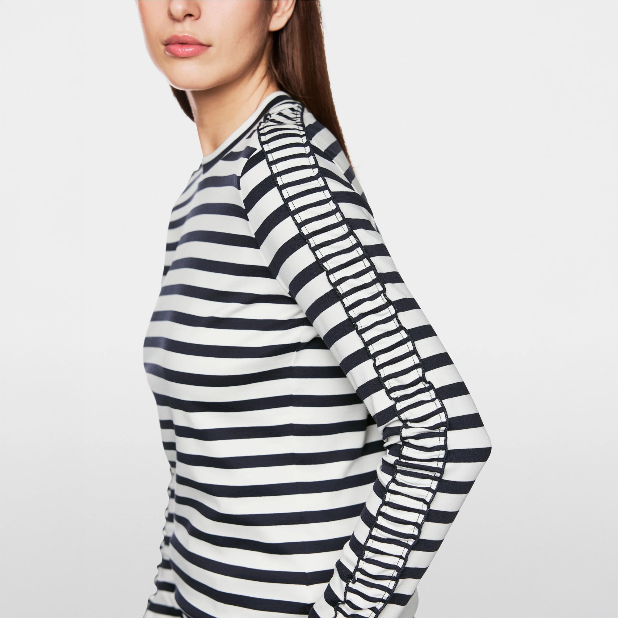 Long Sleeved Stripe T-Shirt - Navy