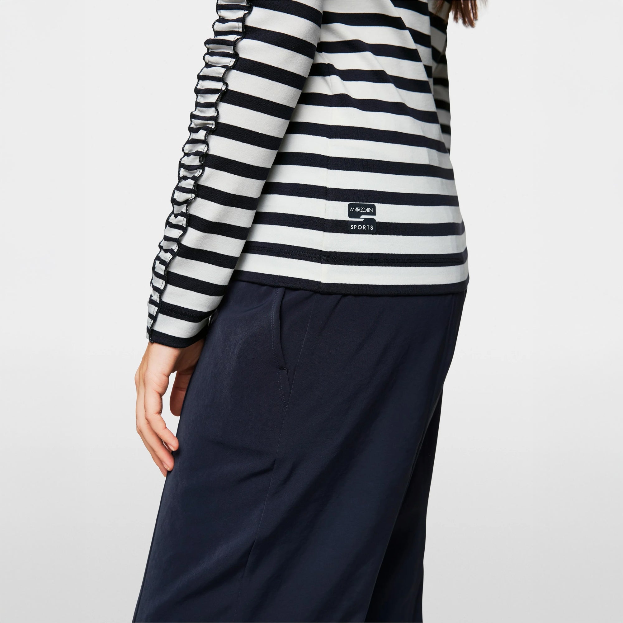 Long Sleeved Stripe T-Shirt - Navy