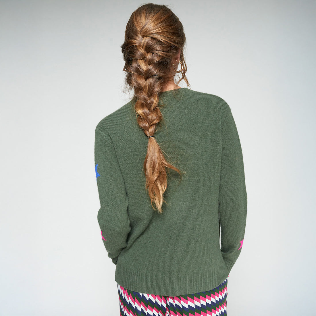 Longline Star Cardigan - Khaki