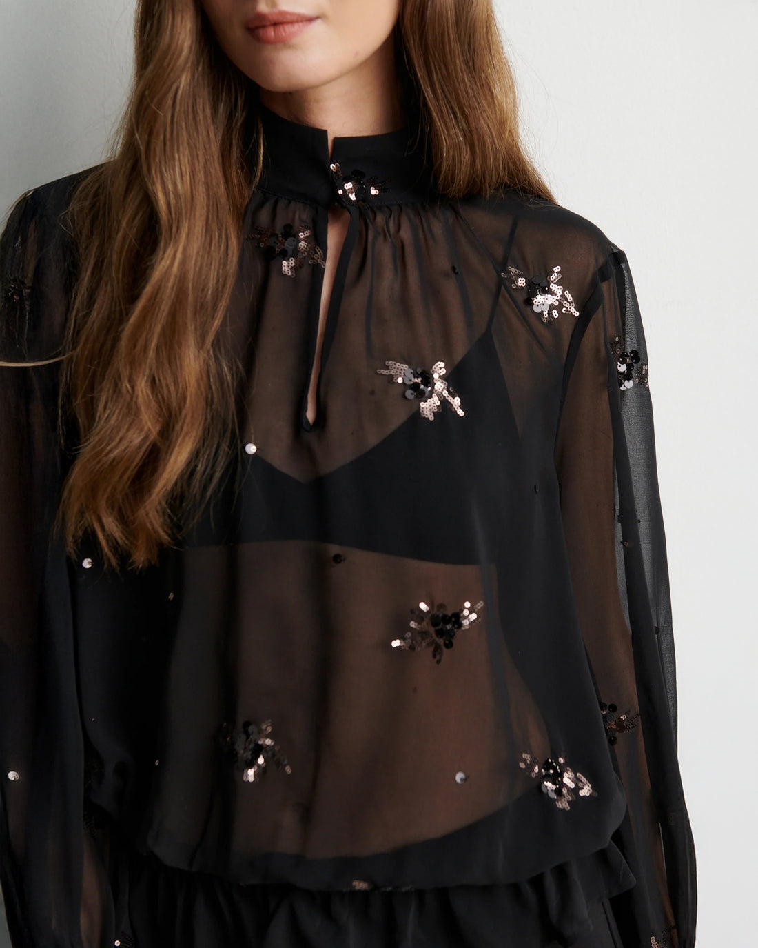 Luma Sequin Blouse - Black