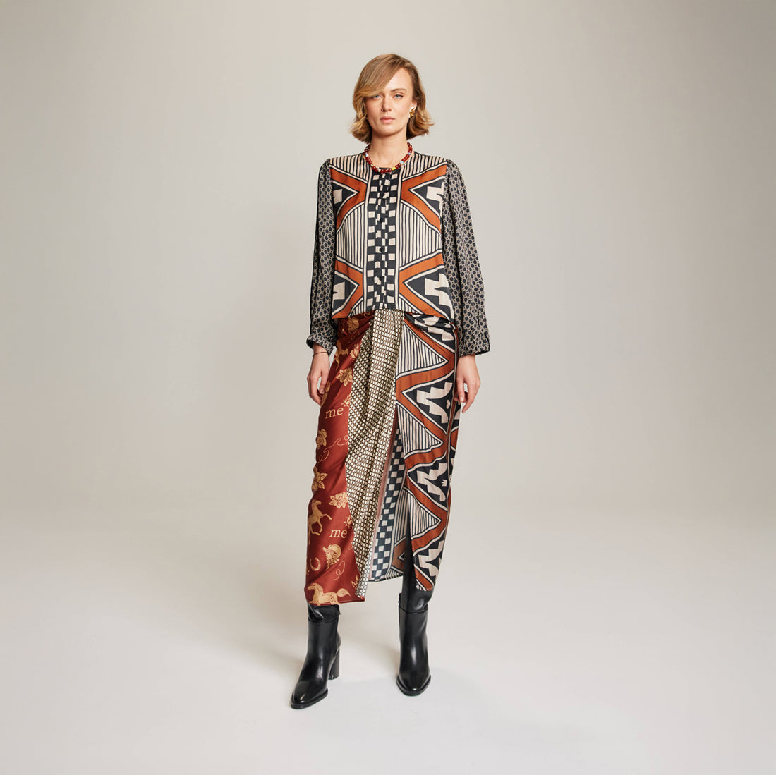 Luna Tie Front Skirt - Rodeo